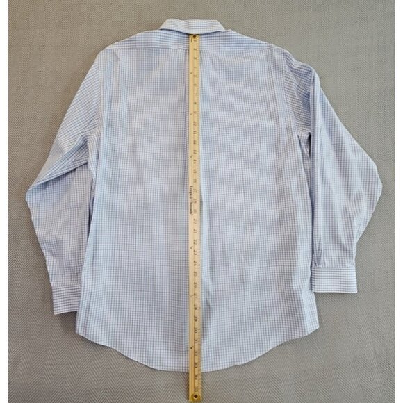 Brooks Brothers Madison Shirt Men's 17 - 36 Non-Iron Blue Checkered Long Sleeve - Picture 12 of 15
